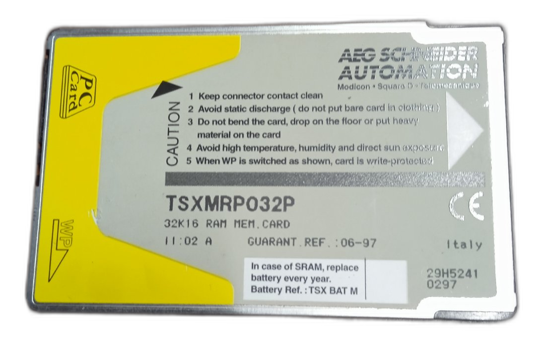 Schneider Electric TSXMRP032P – Carte mémoire RAM SRAM PCMCIA 32K mots – Modicon Premium / TSX 37